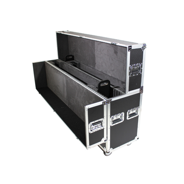 Universal Case For Flat Panel Monitor LED LCD TV Dual 70" to 90" Adjustable Flight Case W-4" Casters