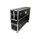 Universal Case For Flat Panel Monitor LED LCD TV Dual 70" to 90" Adjustable Flight Case W-4" Casters