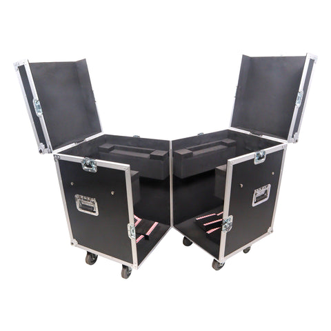 ATA Flight Style Road Case for (2) Moving Head Lighting Fixtures with (6) 4 inch Casters