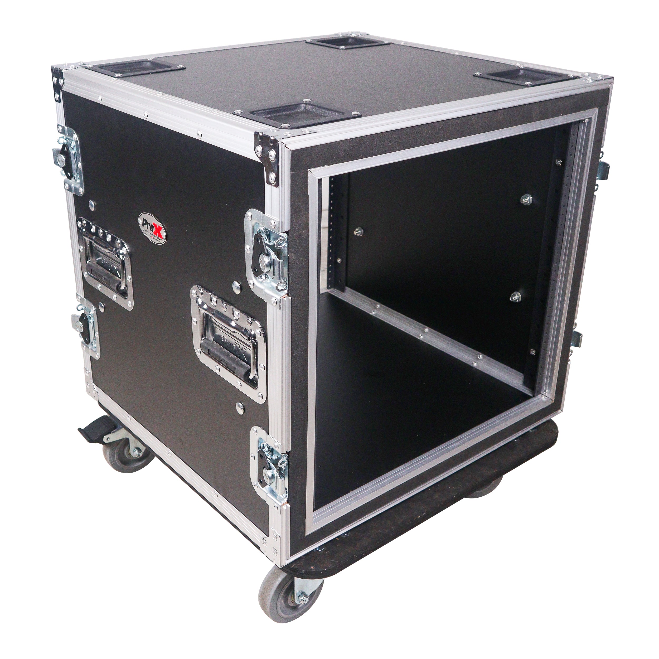 ATA Style 10U Space Shockproof Amp Rack Mount Case 20 inch Depth with Caster Wheels