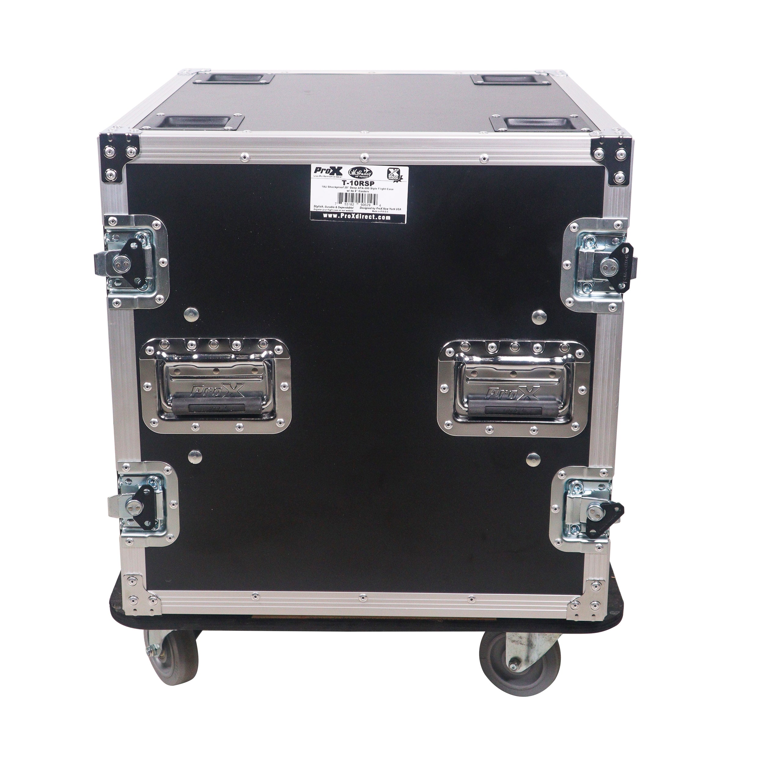 ATA Style 10U Space Shockproof Amp Rack Mount Case 20 inch Depth with Caster Wheels