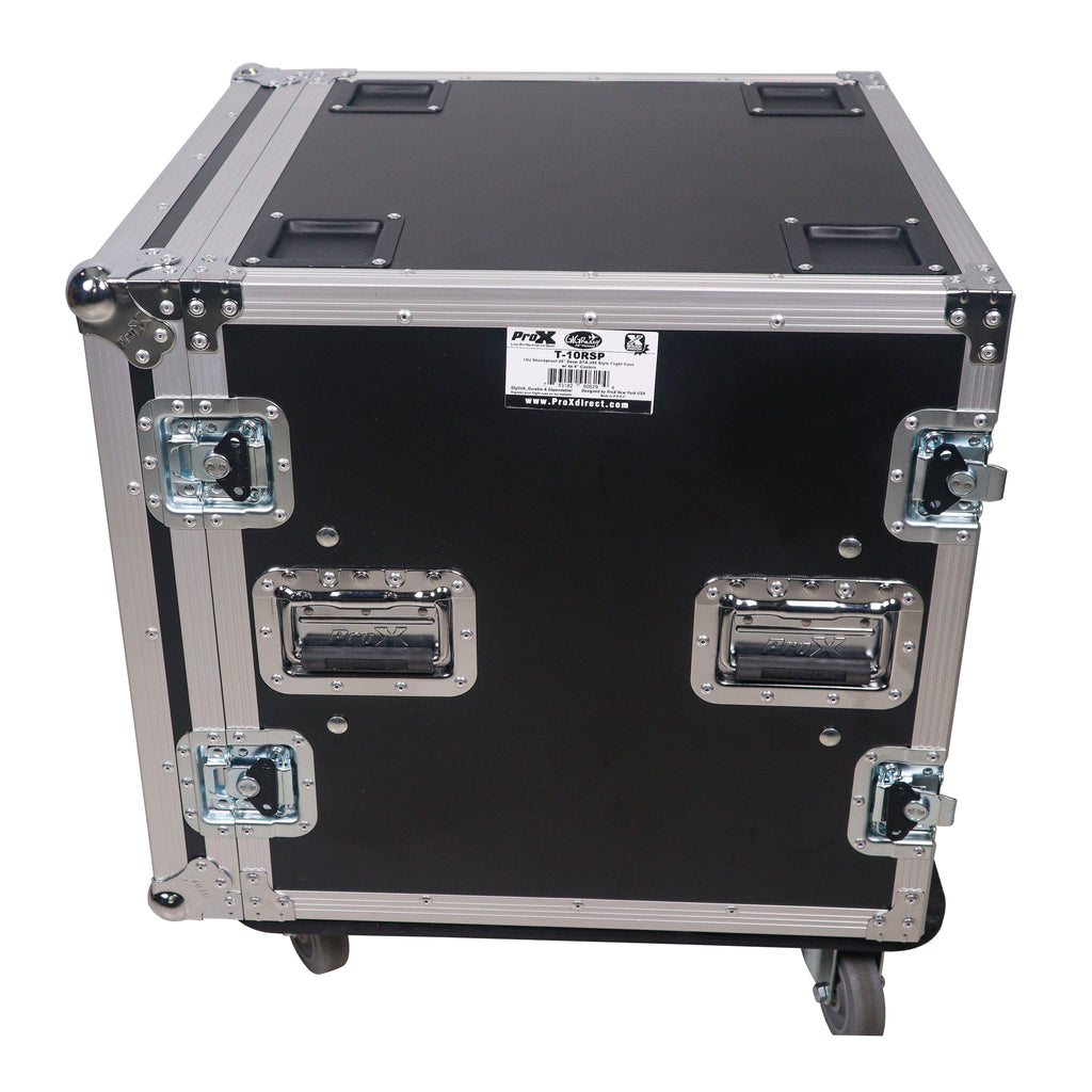 ATA Style 10U Space Shockproof Amp Rack Mount Case 20 inch Depth with Caster Wheels