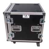 ATA Style 10U Space Shockproof Amp Rack Mount Case 20 inch Depth with Caster Wheels