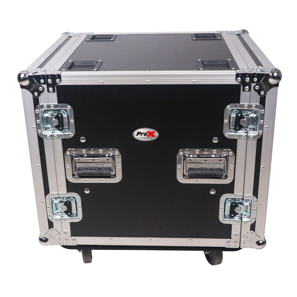 ATA Style 10U Space Shockproof Amp Rack Mount Case 20 inch Depth with Caster Wheels