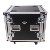 ATA Style 10U Space Shockproof Amp Rack Mount Case 20 inch Depth with Caster Wheels