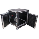 ATA Style 10U Space Shockproof Amp Rack Mount Case 20 inch Depth with Caster Wheels