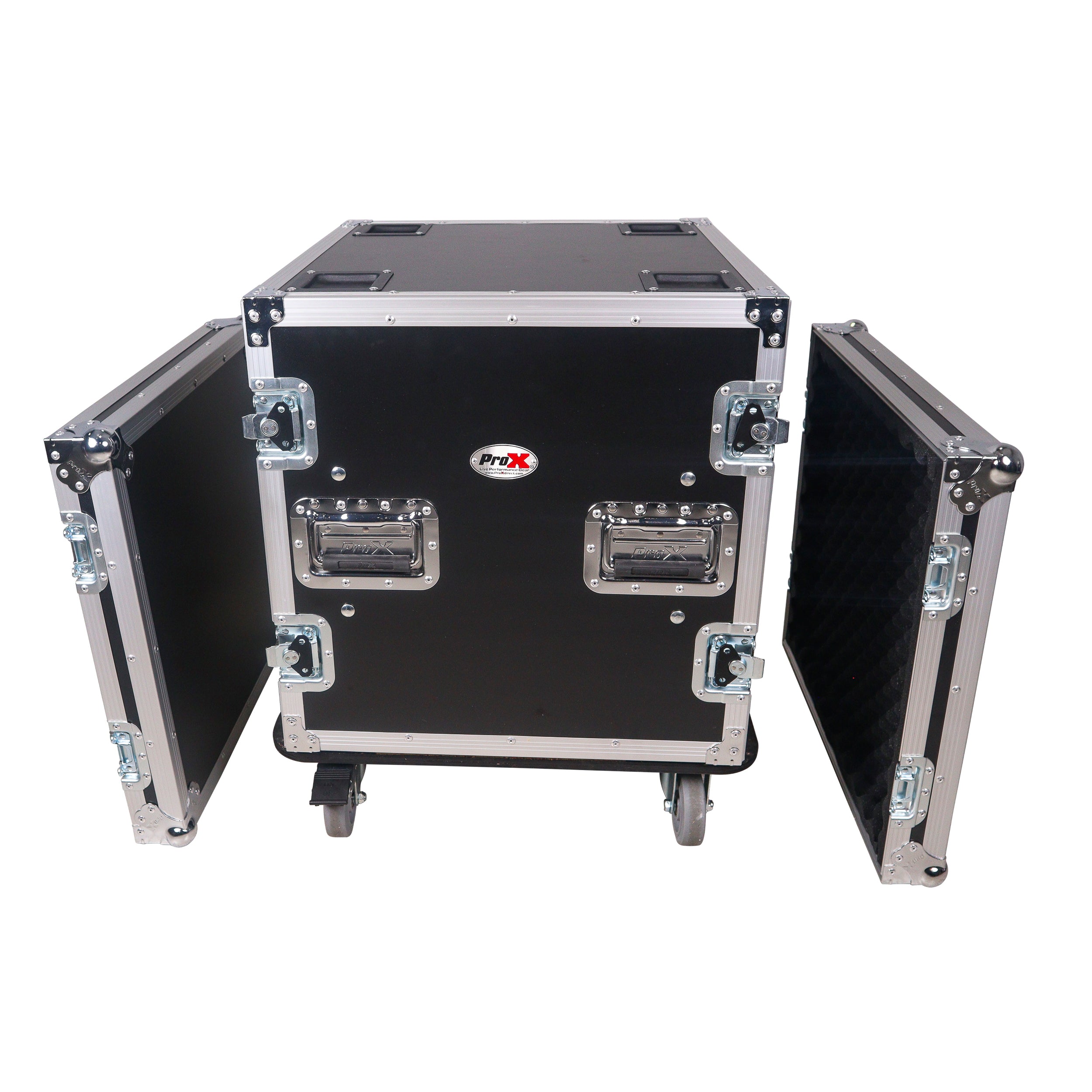 ATA Style 10U Space Shockproof Amp Rack Mount Case 20 inch Depth with Caster Wheels