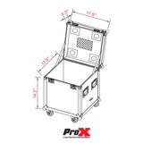 ATA Utility Flight Travel Heavy-Duty Storage Road Case with 4" in casters – 18"x18"x18' Exterior