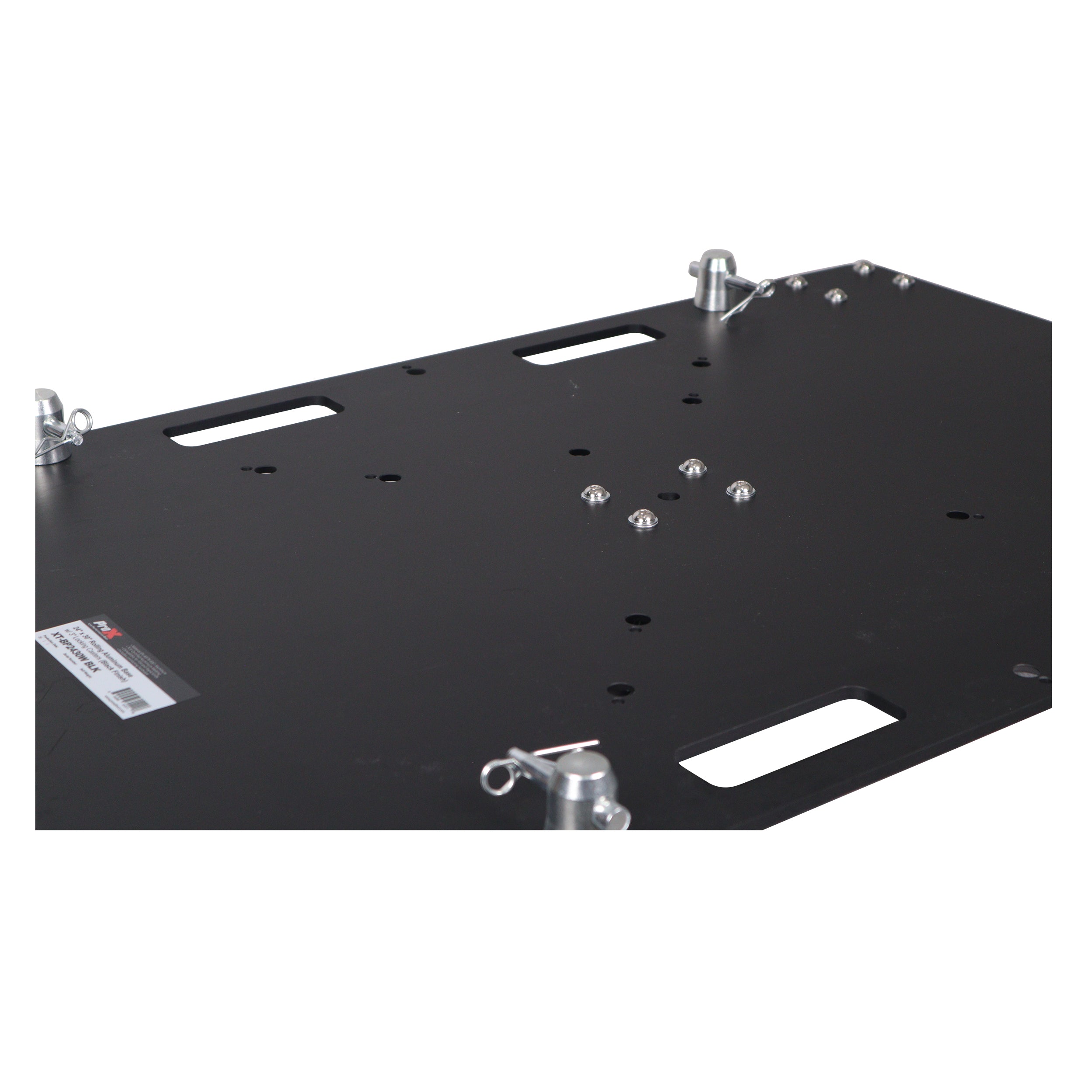 24 x 30 inch Rolling Base Plate for Rapid Grid Modular Truss System with locking casters - Black Finish