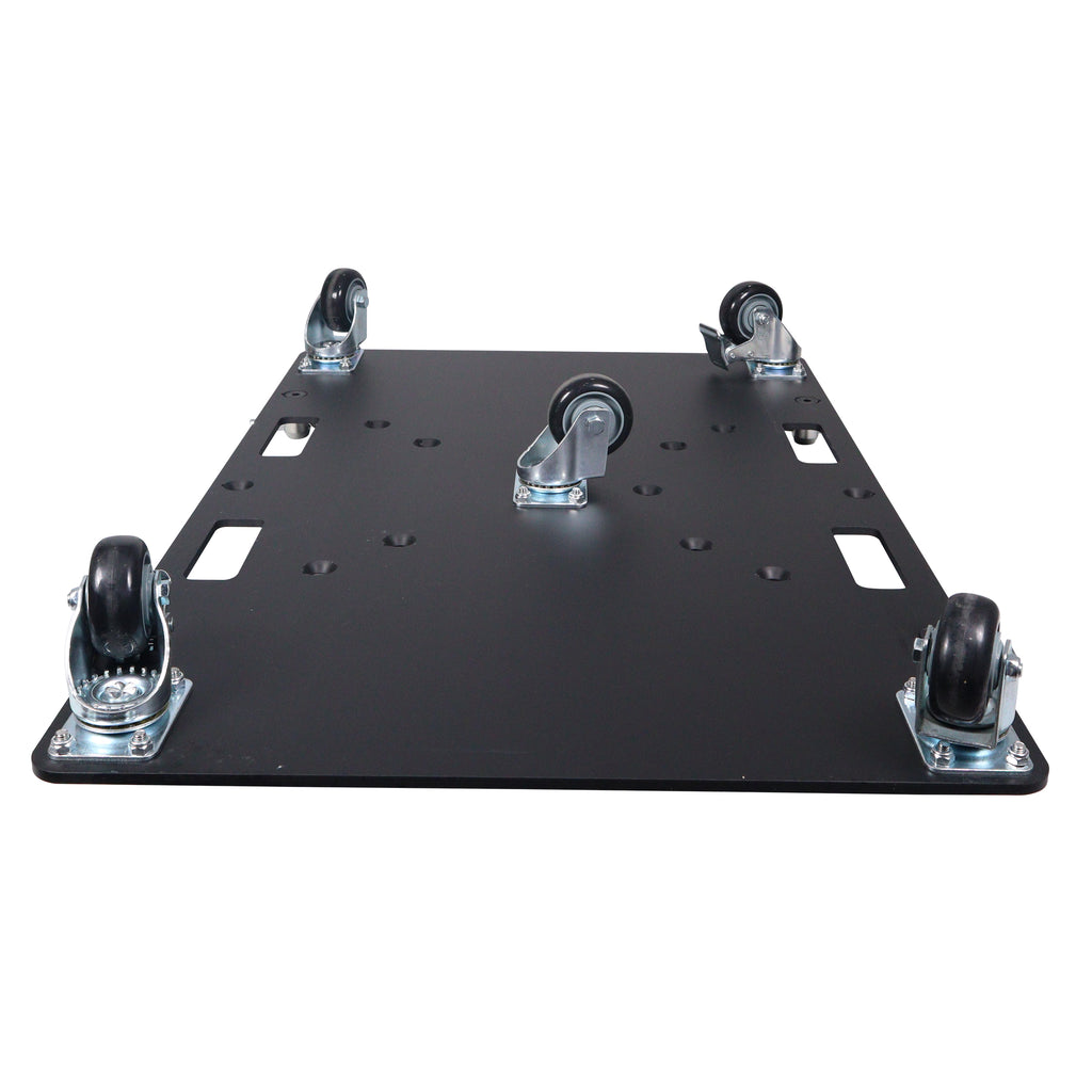 24 x 30 inch Rolling Base Plate for Rapid Grid Modular Truss System with locking casters - Black Finish