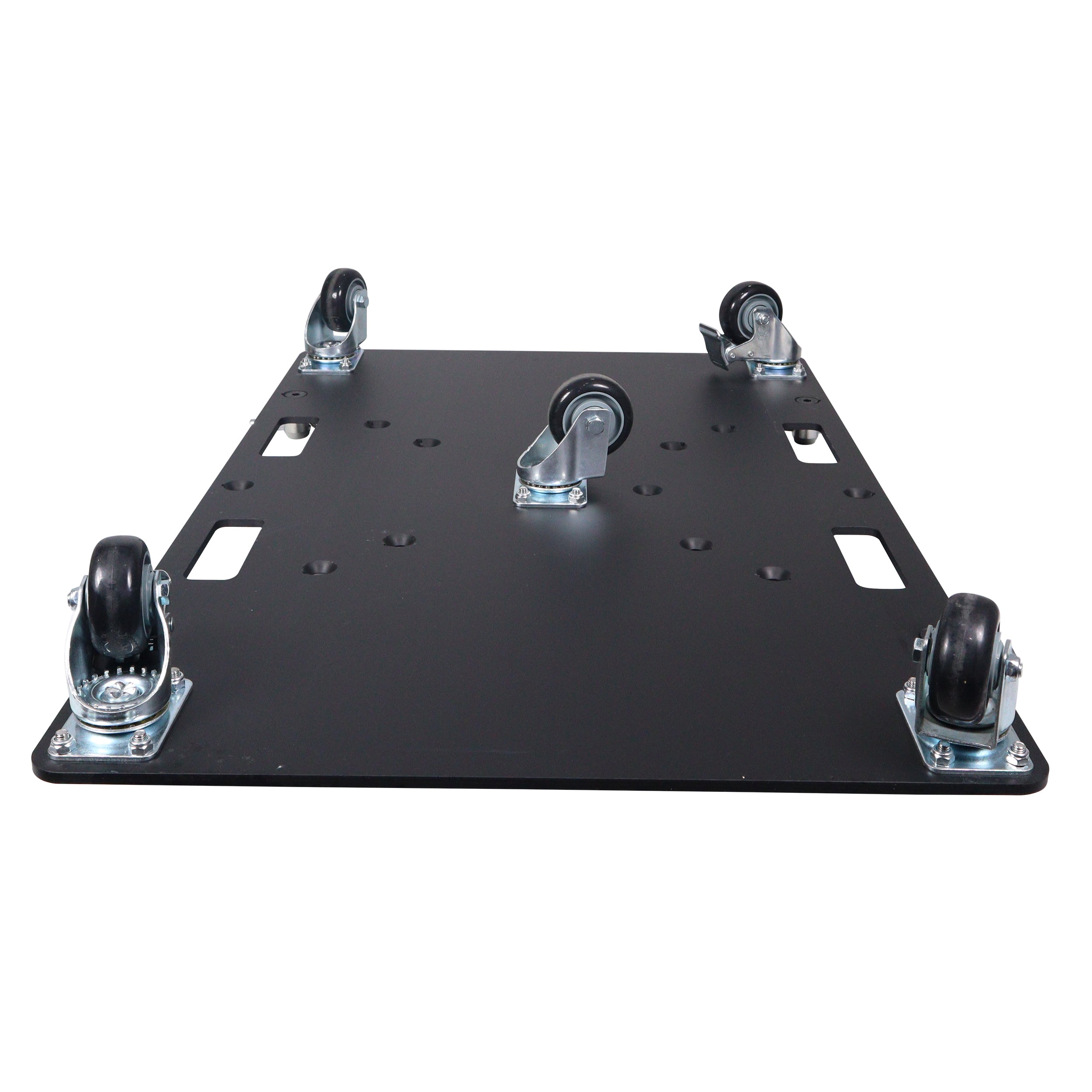 24 x 30 inch Rolling Base Plate for Rapid Grid Modular Truss System with locking casters - Black Finish