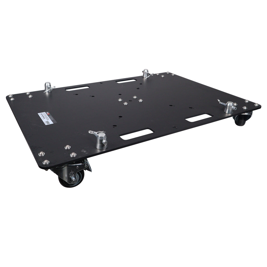 24 x 30 inch Rolling Base Plate for Rapid Grid Modular Truss System with locking casters - Black Finish