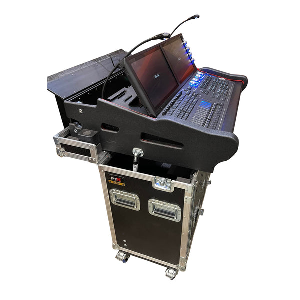 Flip-Ready™ Hydraulic Console Case for ChamSys MagicQ MQ500M w/ 1U Rack Space