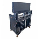 Mobile AV Broadcasting Streaming Recording Studio Workstation Case with 2x 4U Top 2x 12U Bottom Black Finish