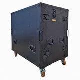 Mobile AV Broadcasting Streaming Recording Studio Workstation Case with 2x 4U Top 2x 12U Bottom Black Finish