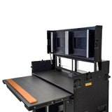 Mobile AV Broadcasting Streaming Recording Studio Workstation Case with 2x 4U Top 2x 12U Bottom Black Finish