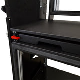 Mobile AV Broadcasting Streaming Recording Studio Workstation Case with 2x 4U Top 2x 12U Bottom Black Finish