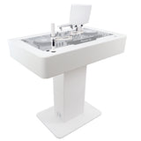 Control Tower DJ Podium 2x 1U Rack Space with Road Cases for Pioneer DDJ-REV7 XDJ-XZ FLX10 RANE Four - White Finish