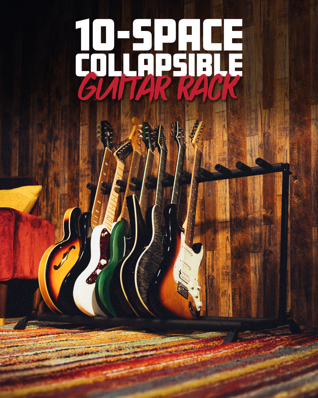 10x Collapsible Guitar Rack
