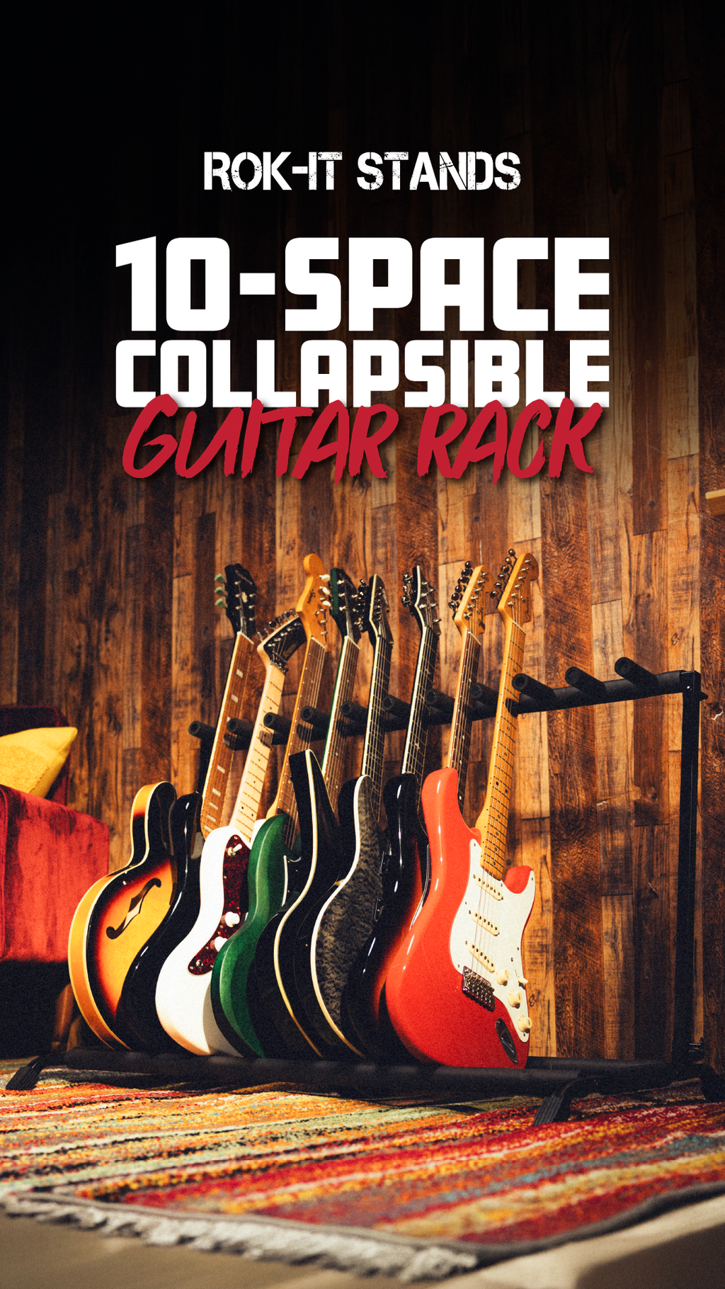 10x Collapsible Guitar Rack