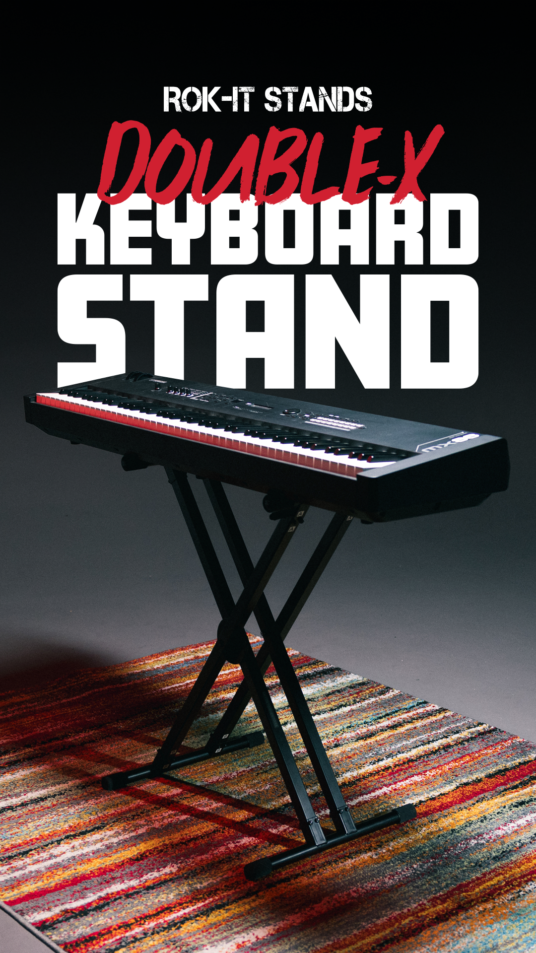 Double-X Keyboard Stand with Ergonomic Adjust