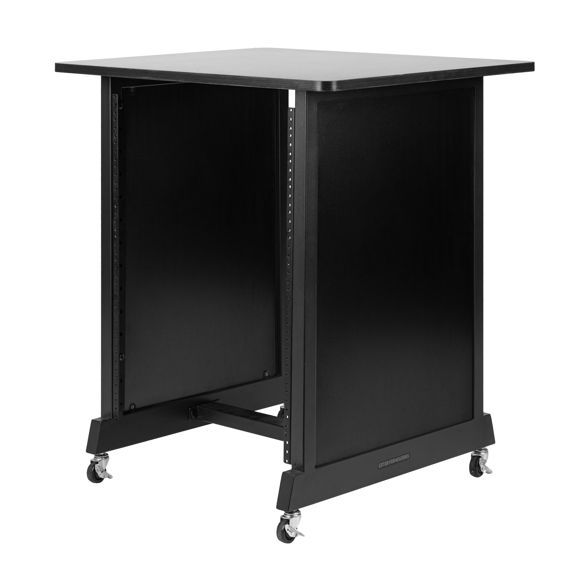 14U Wood Rack Cabinet, Black