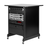 14U Wood Rack Cabinet, Black