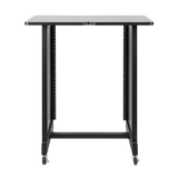 14U Wood Rack Cabinet, Black