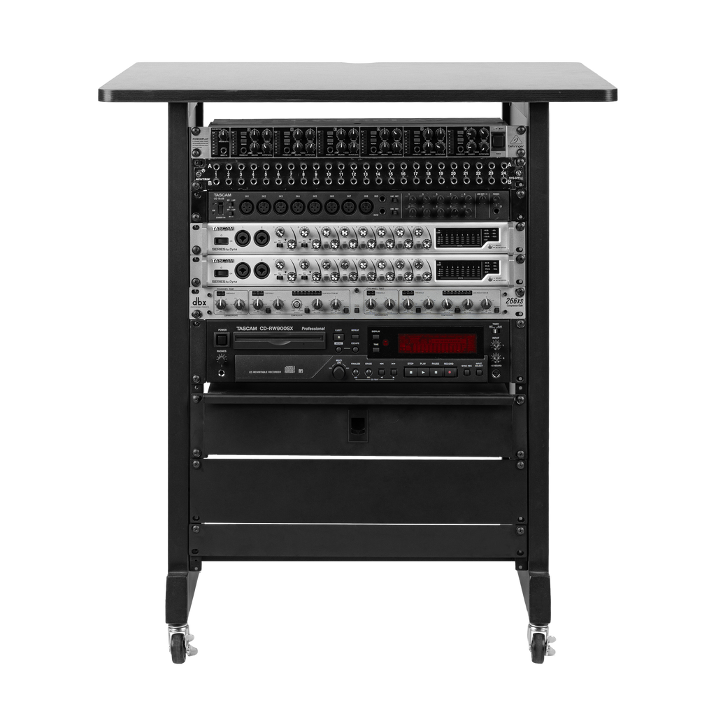 14U Wood Rack Cabinet, Black
