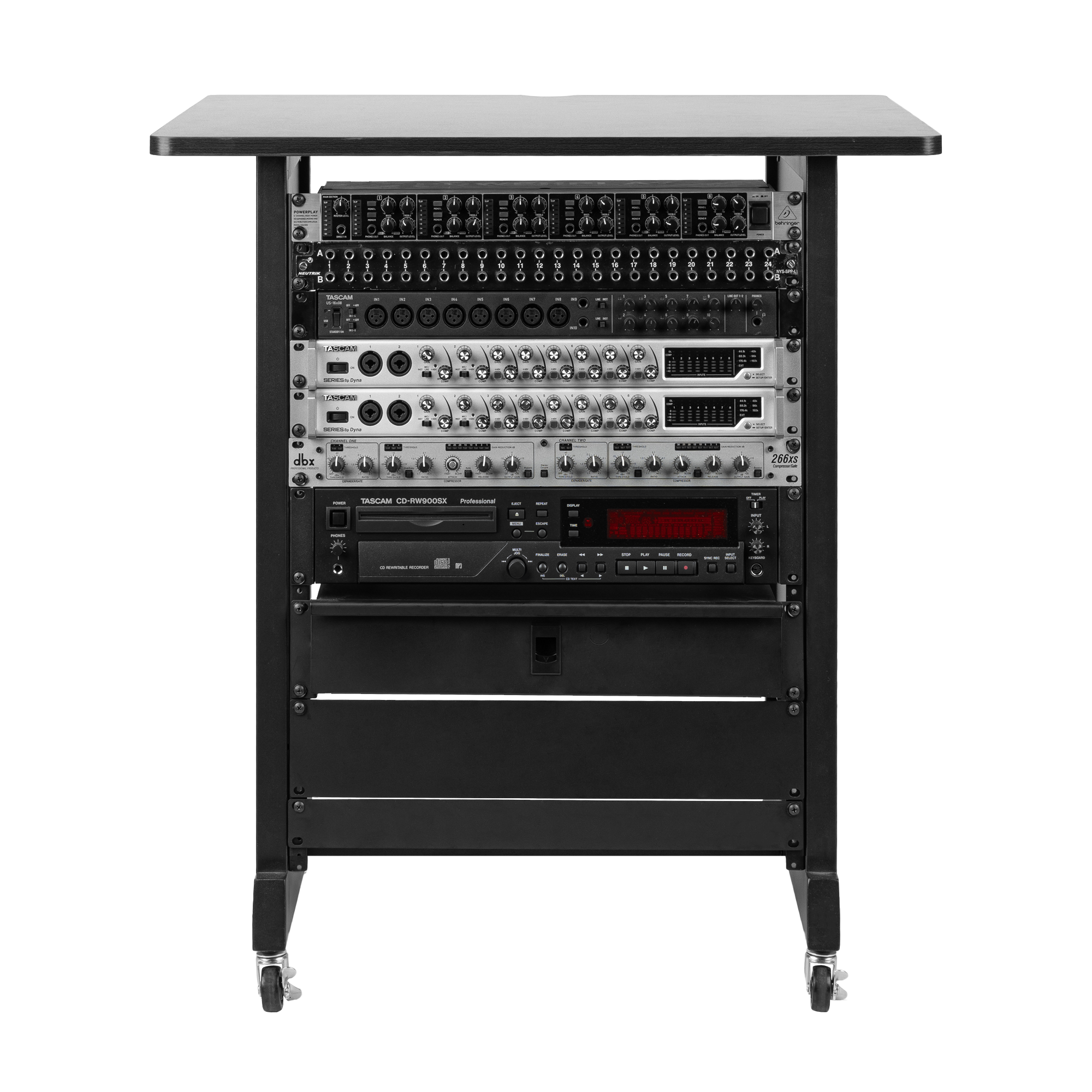 14U Wood Rack Cabinet, Black