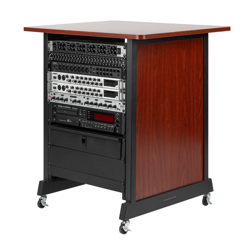 14U Wood Rack Cabinet, Cherry