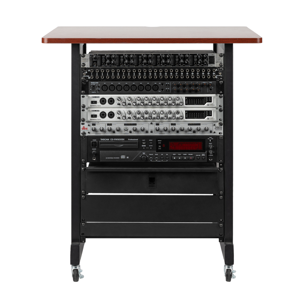 14U Wood Rack Cabinet, Cherry