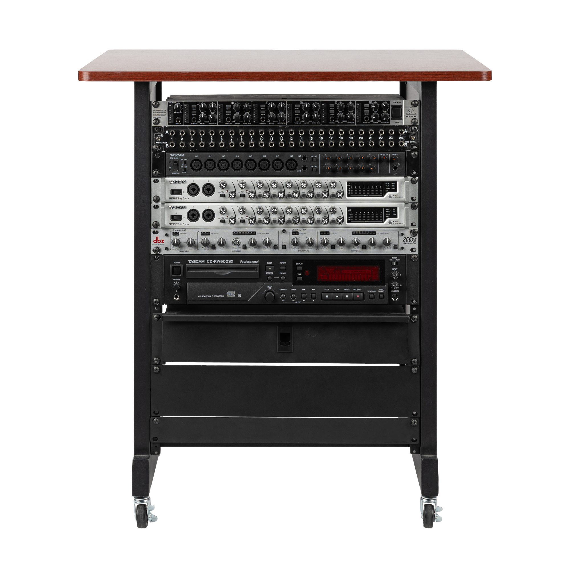 14U Wood Rack Cabinet, Cherry