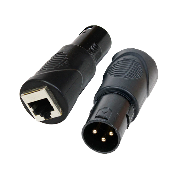 Cat 5/6 RJ45 to 3 Pin Male DMX Connector/Adapter