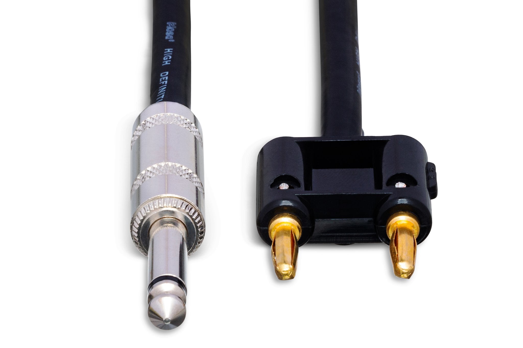 Speaker Cable, Hosa 1/4 in TS to Dual Banana - Front