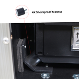 16U 20" Deep Vertical Rack to Rack Shock Mount Case with 2 Sliding Slam Doors & 4" Caster Wheels