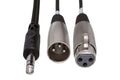 Insert Cable, 1/4 in TRS to XLR3M and XLR3F - Front