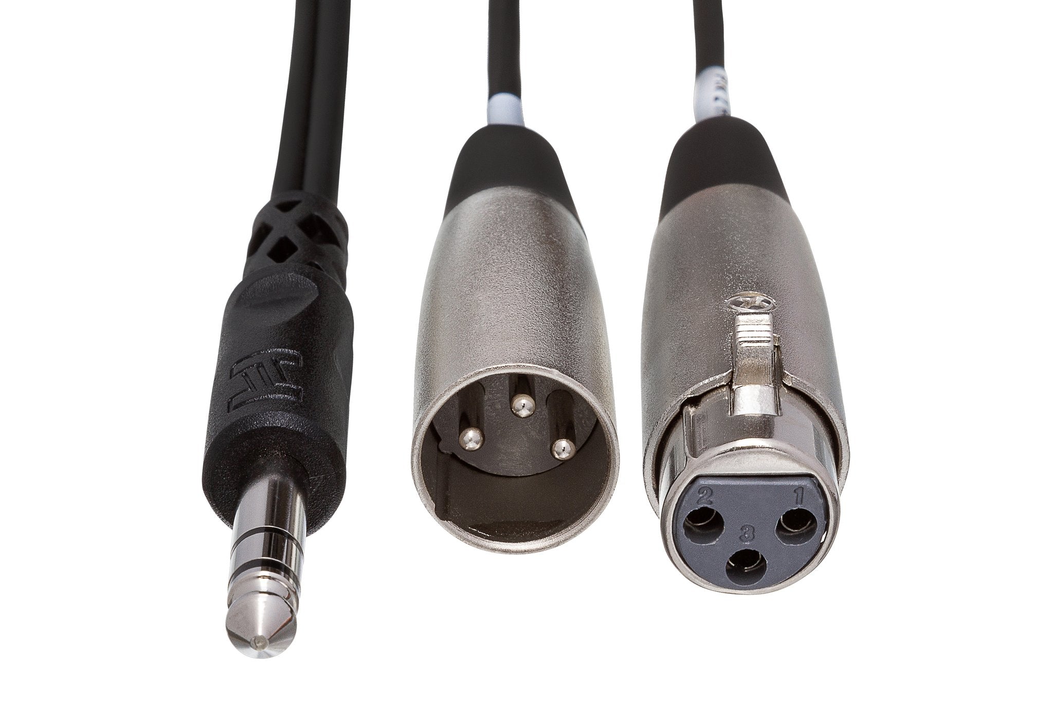 Insert Cable, 1/4 in TRS to XLR3M and XLR3F - Front