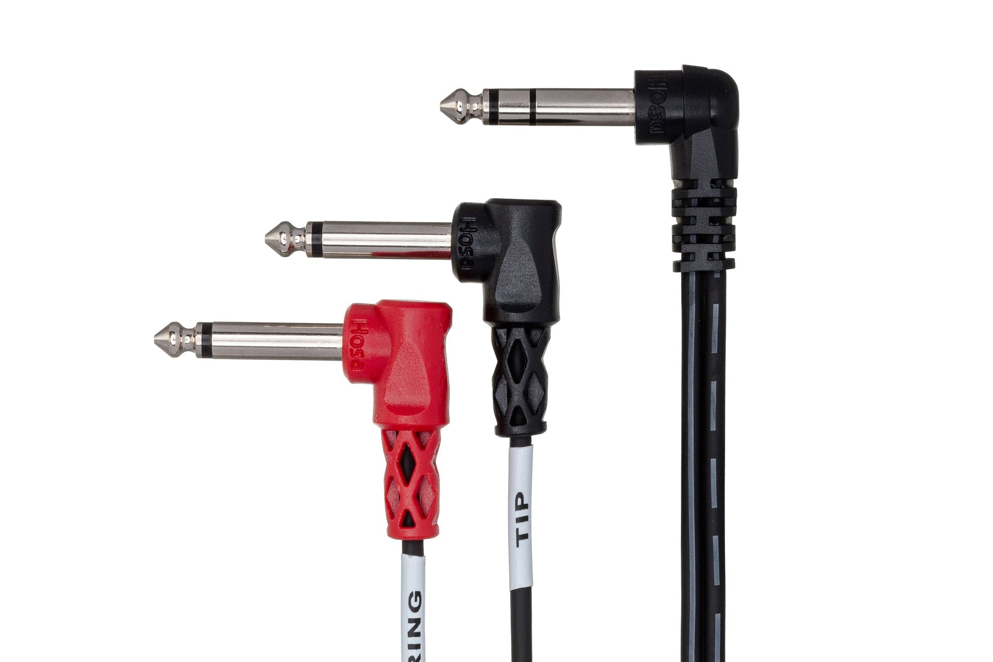 Insert Cable, Right-angle 1/4 in TRS to Dual Right-angle 1/4 in TS, 1 m - Connector