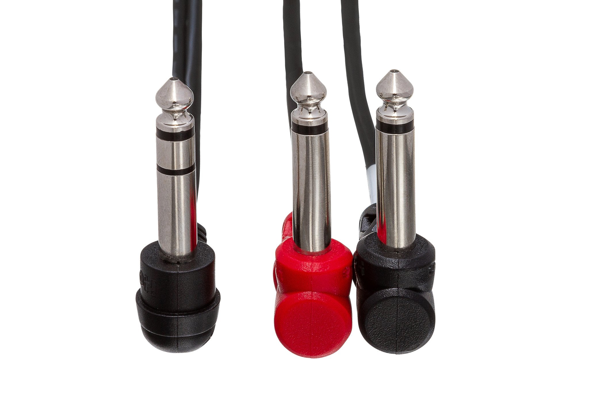 Insert Cable, Right-angle 1/4 in TRS to Dual Right-angle 1/4 in TS, 1 m - Front
