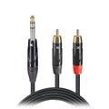 3 Ft. Unbalanced 1/4" TRS-M to Dual RCA-M High Performance Audio Cable