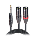 10 Ft. 1/4" TRS-M Stereo to Dual XLR3-M High Performance Y Cable