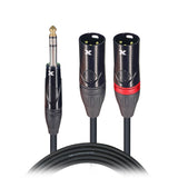 10 Ft. 1/4" TRS-M Stereo to Dual XLR3-M High Performance Y Cable