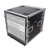 ATA Style 10U Space Shockproof Amp Rack Mount Case 20 inch Depth with Caster Wheels