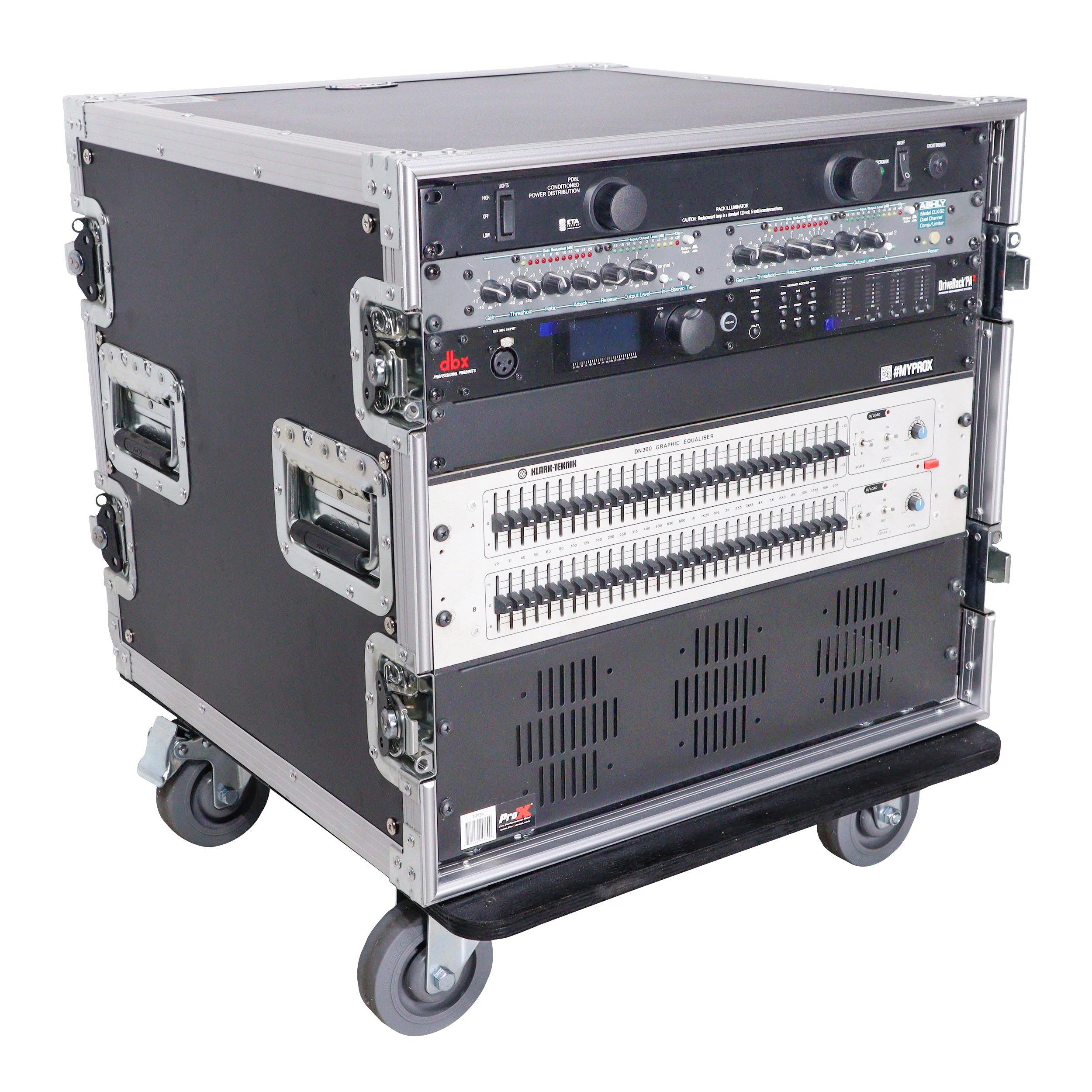 10U Rack Space ATA Style Flight Case 19 Inch Depth with 4" Casters