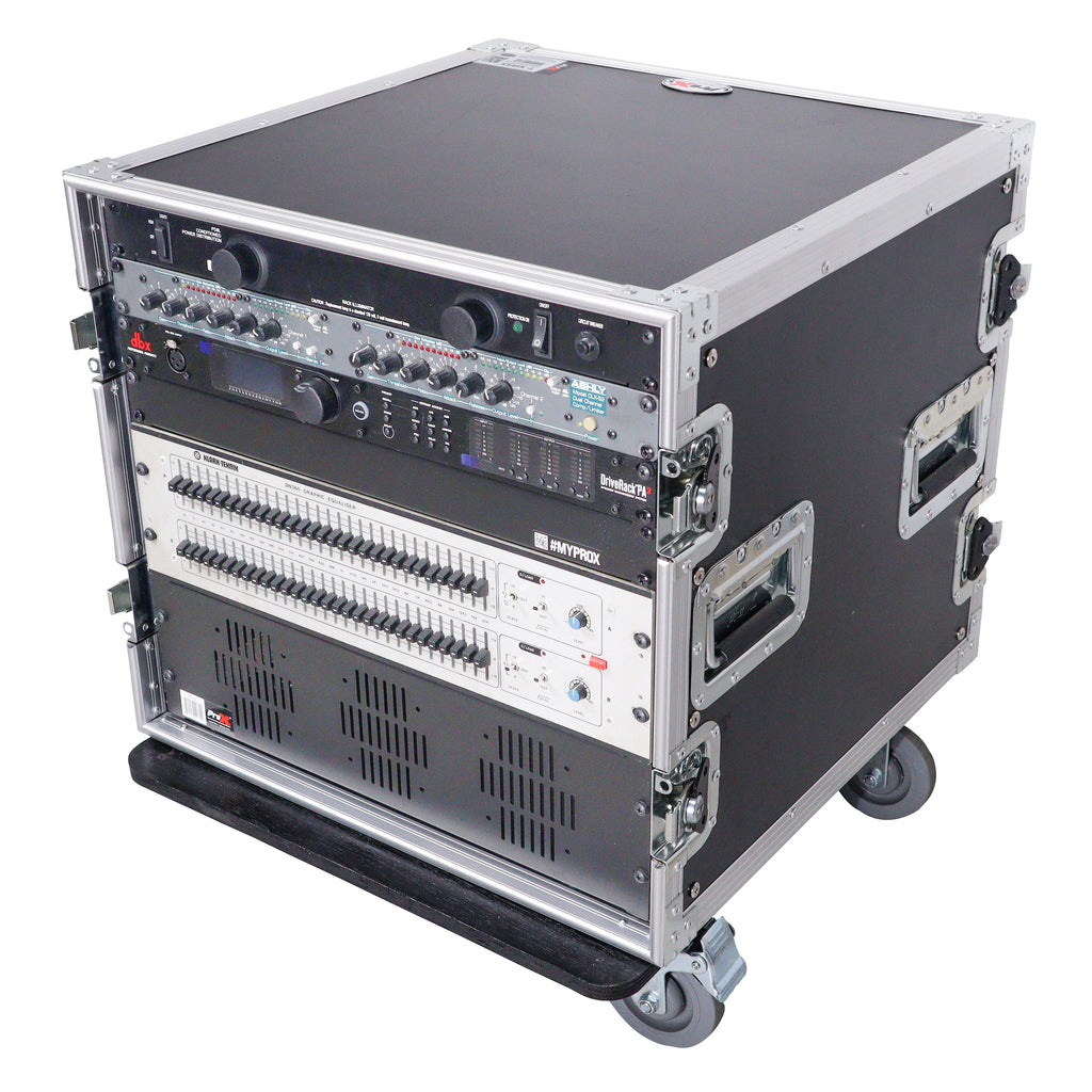 10U Rack Space ATA Style Flight Case 19 Inch Depth with 4" Casters