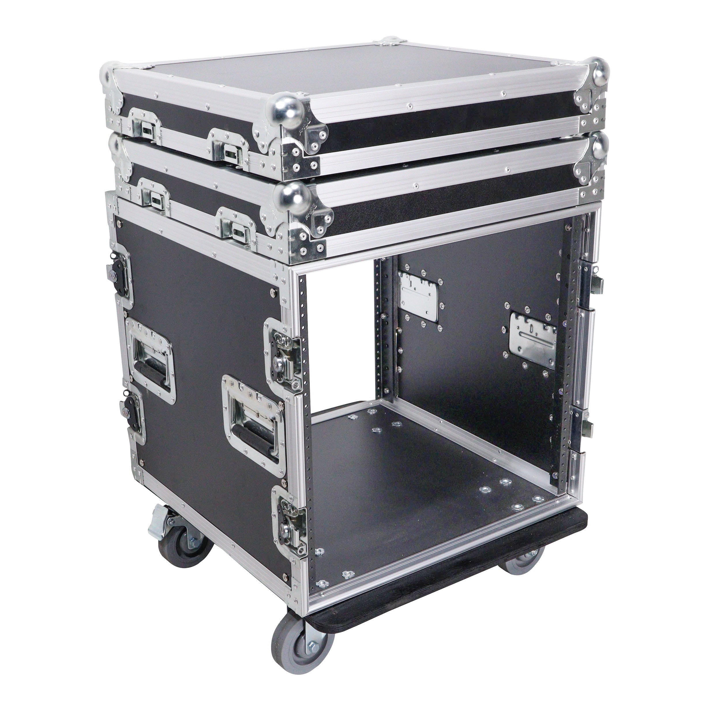 10U Rack Space ATA Style Flight Case 19 Inch Depth with 4" Casters