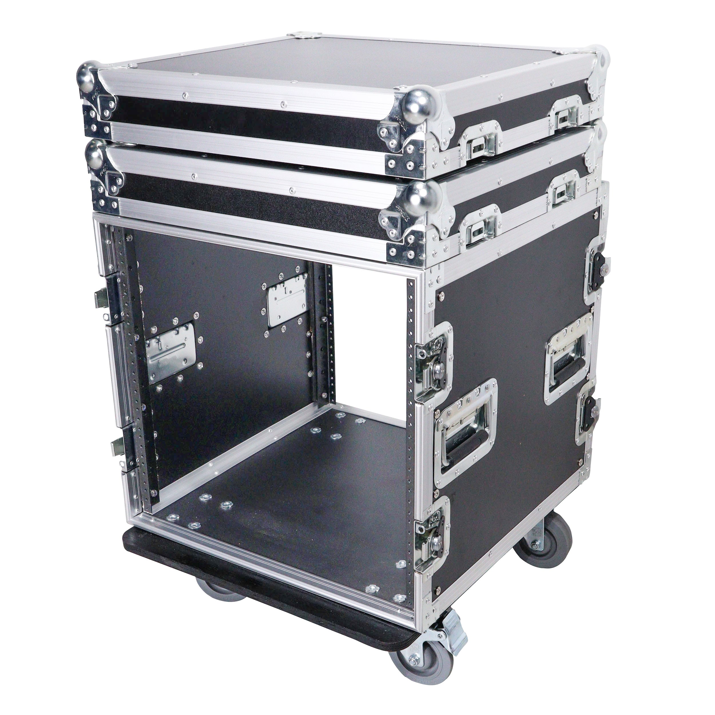 10U Rack Space ATA Style Flight Case 19 Inch Depth with 4" Casters