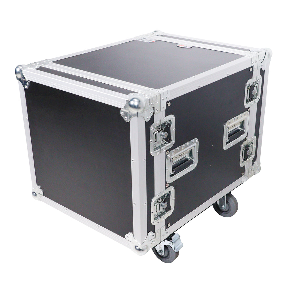 10U Rack Space ATA Style Flight Case 19 Inch Depth with 4" Casters