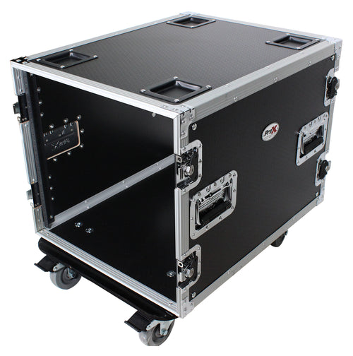10U Space Rack Mount Flight Case 24 Inch Depth W-Casters